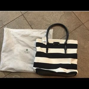 Kate Spade Tote - Black & White Stripe